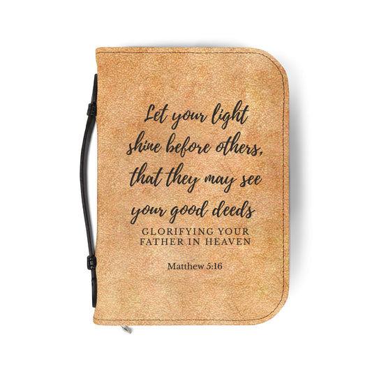 "Let Your Light Shine" Zippered Bible Cover (Matthew 5:16)